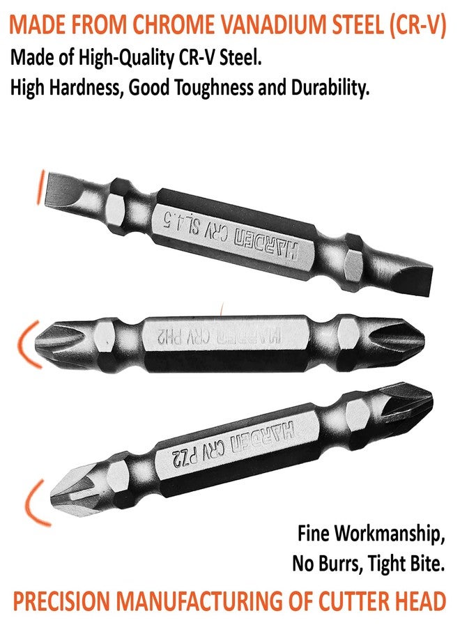 Harden 9-Piece Magnetic Screwdriver Bit Set - Double-Sided Slotted, Phillips & Pozi Tips | CR-V Steel, 65mm Length | Professional Drill Bit Kit - 550601 - Image 5